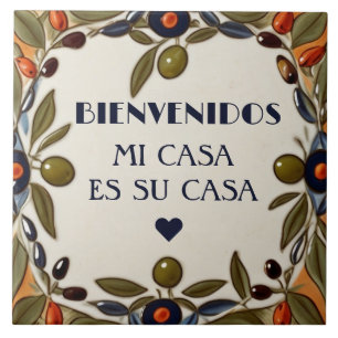 Carreau Bienvenidos Mi Casa Es Su Casa Olive Verte Bienven