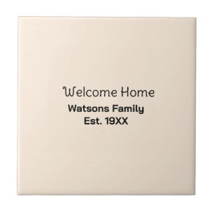 Carreau Bienvenue à la maison nom de famille année de créa