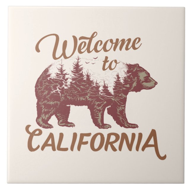 Carreau Bienvenue à l'ours de Californie (Devant)