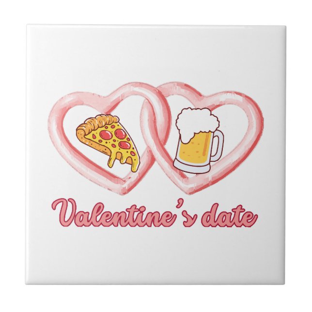 Carreau Bière à la pizza de Saint-Valentin (Devant)