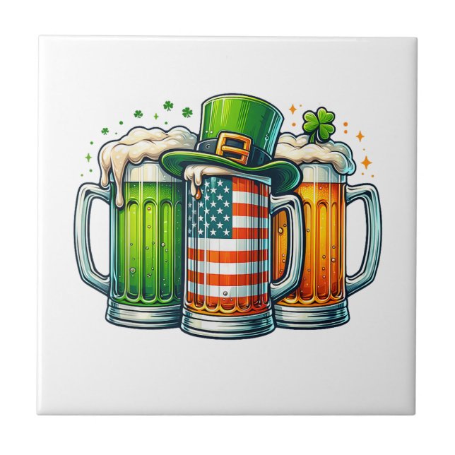 Carreau BièrE Irlandaise Irlande Fête de la Saint-Patrick  (Devant)