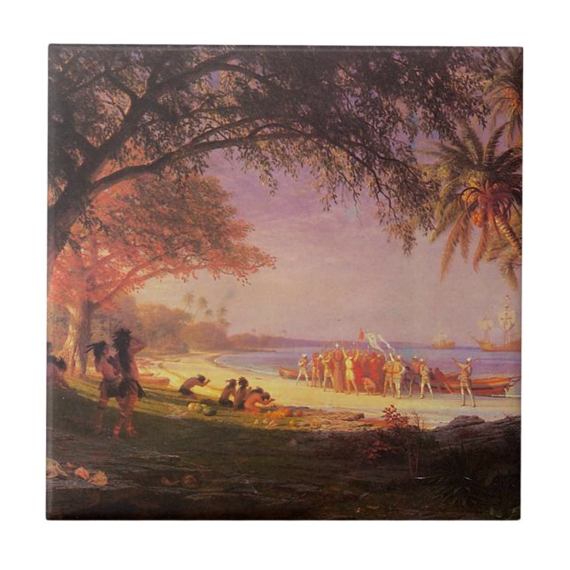 Carreau Bierstadt Albert, L'Atterrissage de Colomb (Devant)