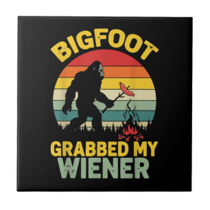 Carreau Big Foot a attrapé mon hot dog drôle de Sasquatch