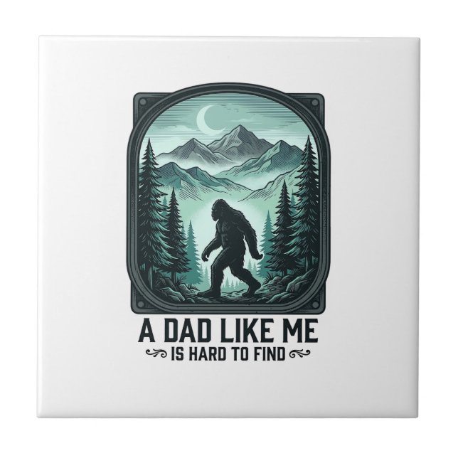 Carreau Bigfoot Dad Vintage Engraving Funny Father Shirt D (Devant)