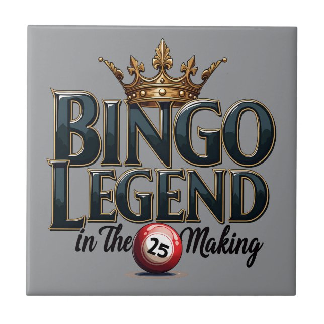 Carreau Bingo Legend Crowned in Gold Retro Typography (Devant)