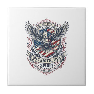 Carreau Bison Aigle Patriotique Crête Animal Hybride Patri