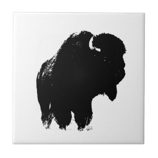 Carreau Bison de bison noir et blanc Pop Art