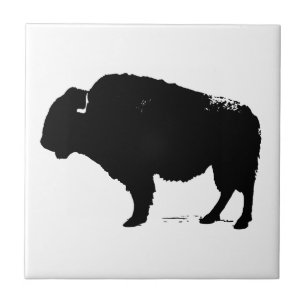 Carreau Bison de Buffalo Art noir et blanc