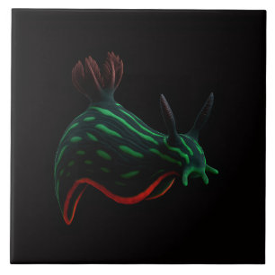 Carreau Black 4 Luxe avec limace de mer vert néon