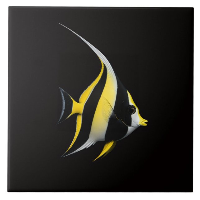 Carreau Black 4 Luxe Tile with Moorish Idol (Devant)