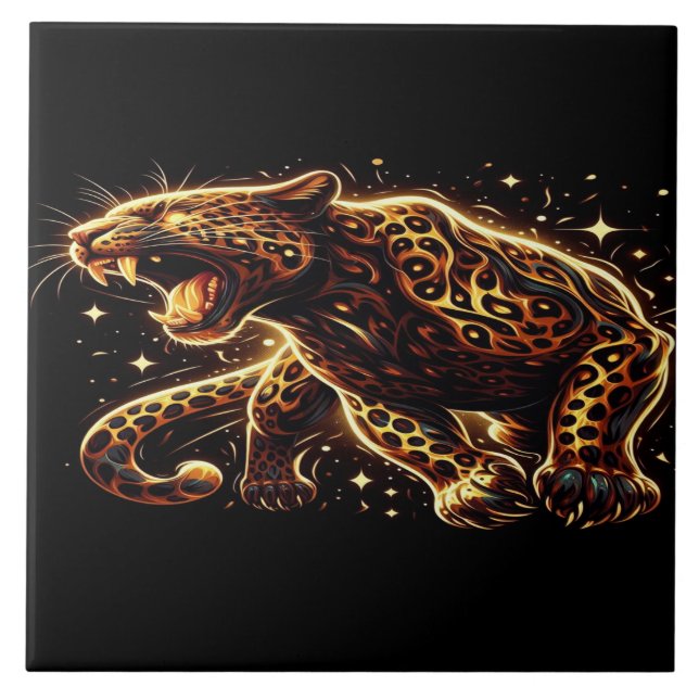 Carreau Black and Gold Leopard (Devant)