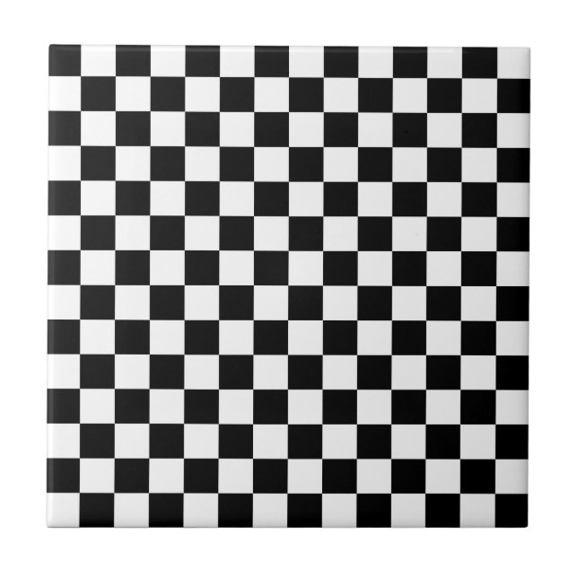 Carreau Black and white checkerboard pattern  (Devant)