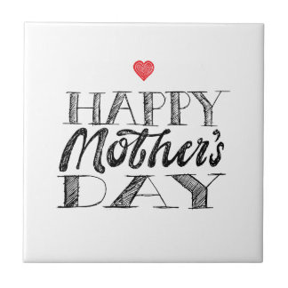 Carreau Black and White Mother's Day Lettering & Heart