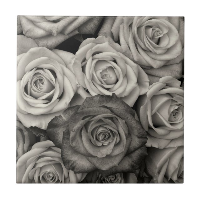 Carreau Black and White Roses (Devant)