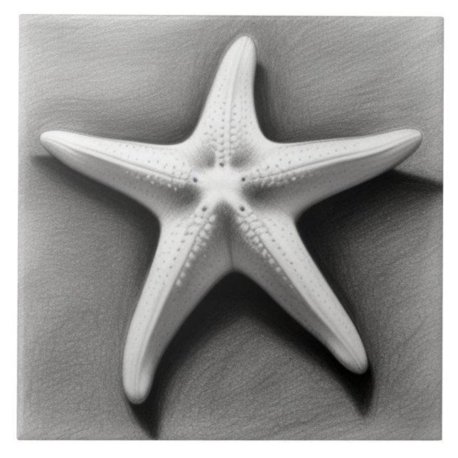 Carreau Black and White Starfish (Devant)