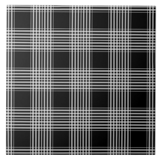 Carreau Black and White tartan plaid (Devant)