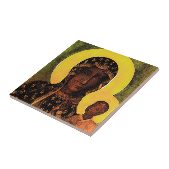 Carreau Black Madonna Icon Traditionnelle Pologne Cadeau (Côté)