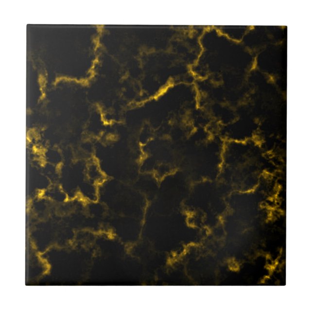 Carreau Black Marble Gold Motif Texture de luxe (Devant)