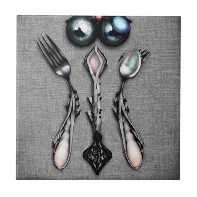 Carreau Black Pearls Surreal Silverware (Devant)