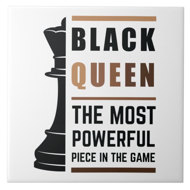 Carreau Black Queen La Pièce La Plus Puissante Dans Le Jeu (Devant)