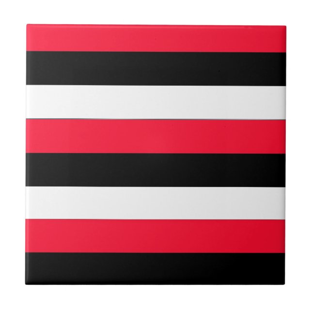 Carreau Black, white and red stripes (Devant)