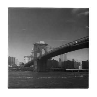 Carreau Black White Brooklyn Bridge New York City Travel