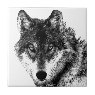 Carreau Black White Inspirational Wolf Eyes - Animaux sauv