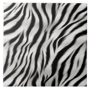Carreau Black White Zebra Print Animal Safari