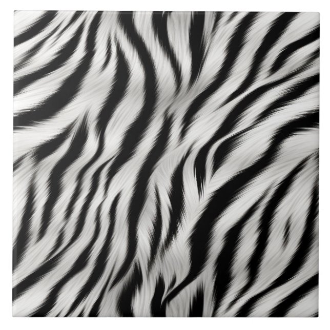 Carreau Black White Zebra Print Animal Safari (Devant)