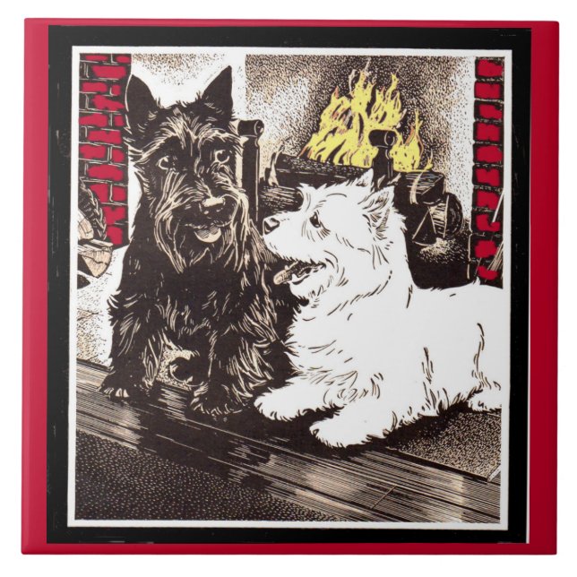 Carreau Blackie et Whitie par le feu (Devant)