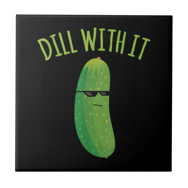Carreau Blague de Cornichon Drôle avec du Dill (Devant)