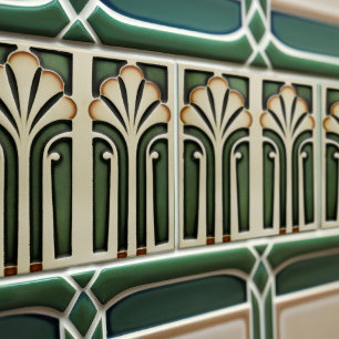 Carreau Blanc Calla Lily Style Abstrait Mi-Siècle