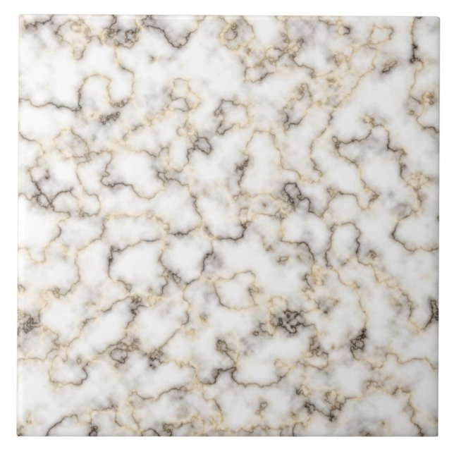Carreau Blanc et Brown Faux Marble Granit (Devant)