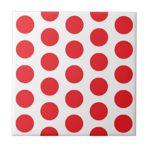 CARREAU BLANC ET ROUGE CHAUD À POINTS STYLÉ SIMPLE SUR MES