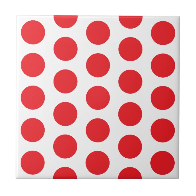 CARREAU BLANC ET ROUGE CHAUD À POINTS STYLÉ SIMPLE SUR MES (Devant)