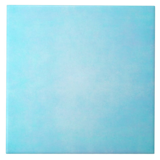 Carreau Blanc léger bleu turquoise de modèle d'aquarelle (Devant)