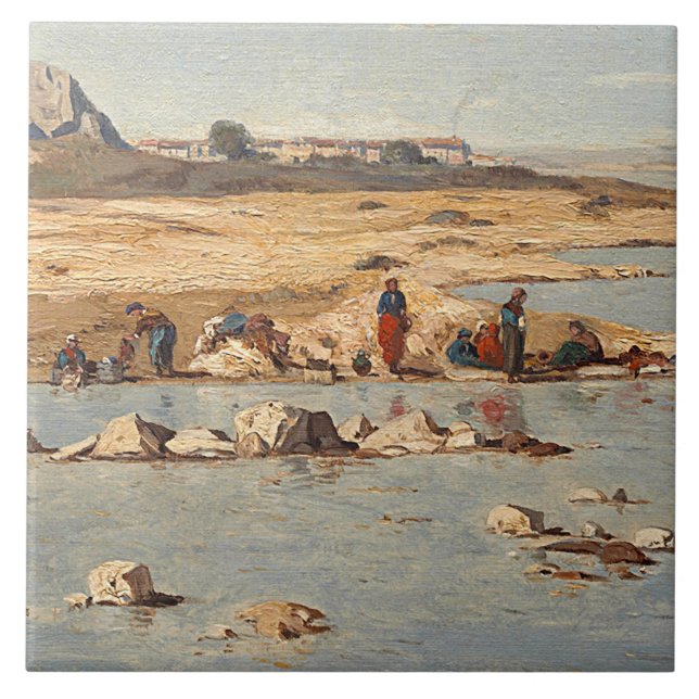 Carreau Blanchisseuses sur les banques de Durance, 1866 (Devant)