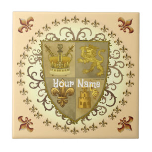 Carreau Blason de Famille Lion Nom de Famille