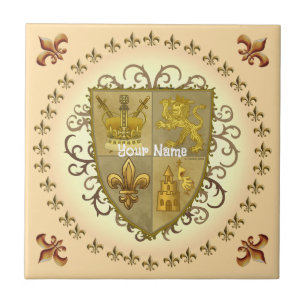 Carreau Blason de Famille Lion Nom de Famille