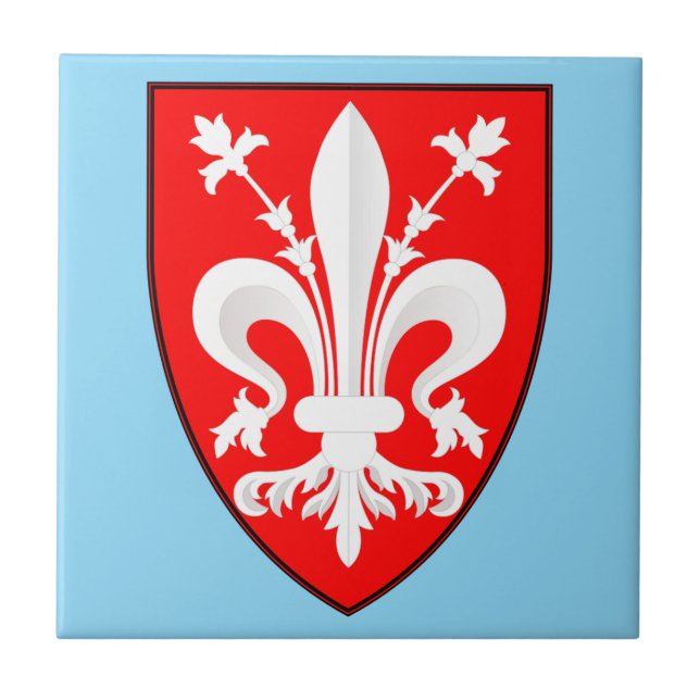 Carreau Blason de Florence Lys rouge florentin (Devant)