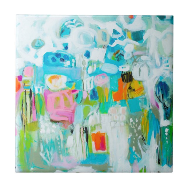 Carreau Bleu Abstrait (Devant)