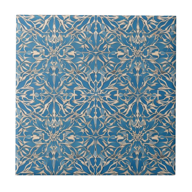 Carreau Bleu Art Nouveau Marocain Ethique (Devant)