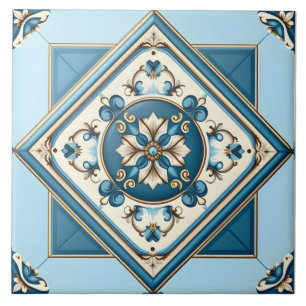 Carreau Bleu Baroque Méditerranée