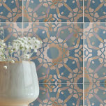 Carreau Bleu Beige Blanc Décoloré Géométrique<br><div class="desc">Ce carrelage en céramique est un magnifique mélange d'art traditionnel et d'esthétique contemporaine. La couleur de base est une couleur bleue apaisante, offrant un cadre serein pour le design complexe qui l'orne. Des lignes géométriques blanches sillonnent le carrelage, formant un réseau complexe de formes diamantées et d'autres motifs. Cette élégance...</div>