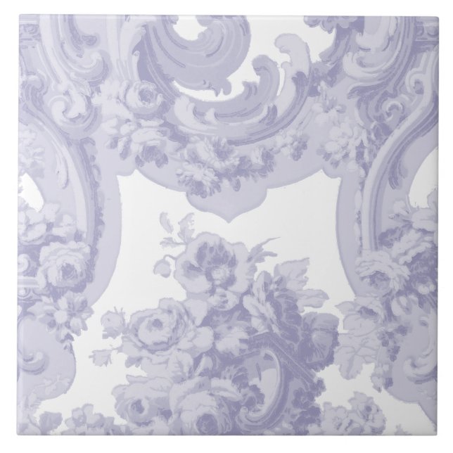 Carreau Bleu & Blanc Baroque Rococo Louis XV Motif (Devant)
