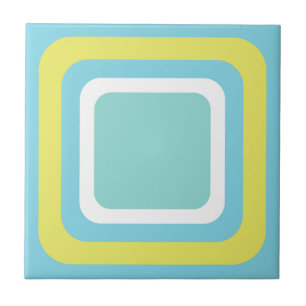 Carreau Bleu Blanc Jaune Rétro