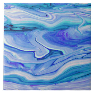 Carreau Bleu Blanc rose Turquoise Lilac Marbre Agate Abstr