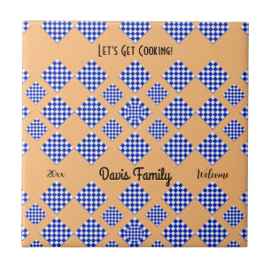 Carreau Bleu Bleu Blanc Diamant Motif