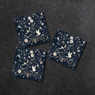 Carreau bleu botanique