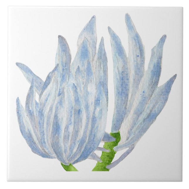 Carreau Bleu Chalk Sticks sur un carrelage en céramique (Devant)